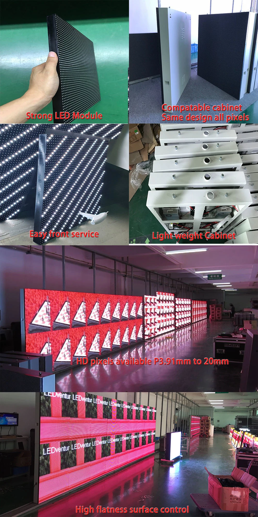 HD Full Color Indoor Outdoor LED Screen Display for Advertising Rental Window LED Display Front Service Back Service Flexible Corner Design with Factory Price