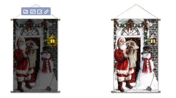 Wholesale LED Santa Claus and Snowman Hanger Poster for Room Decoration