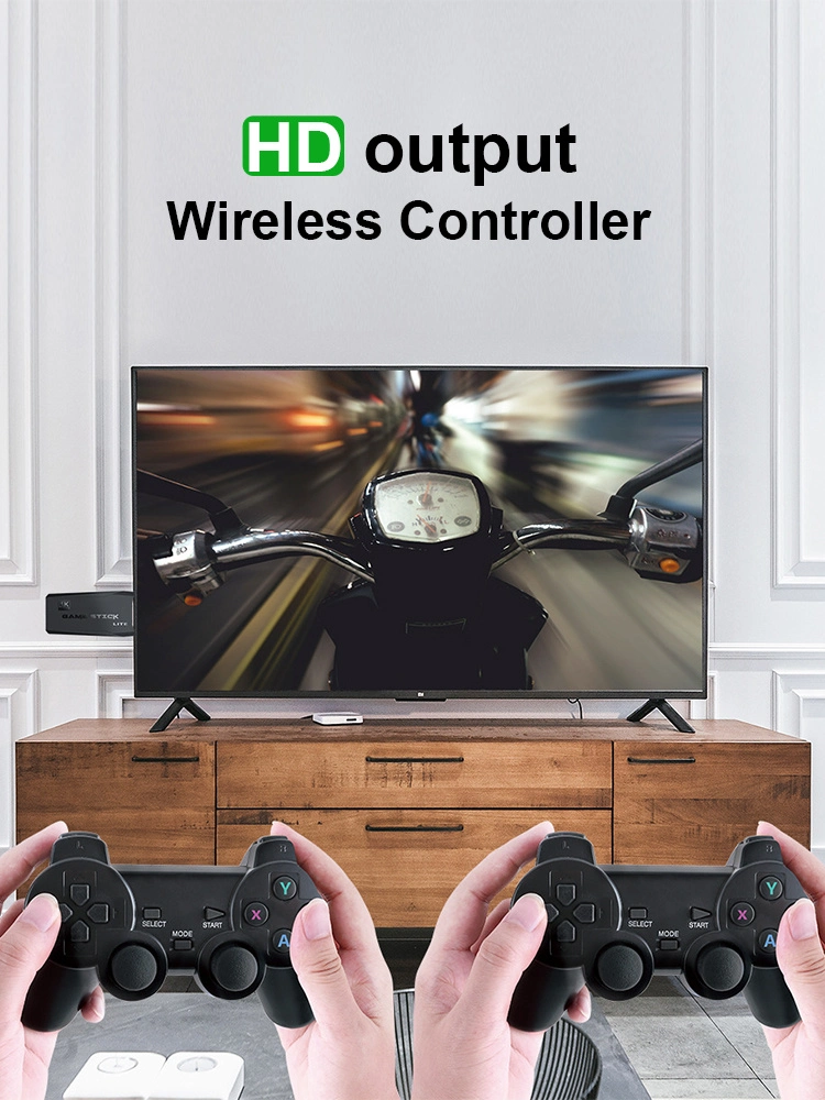 Newest Retro 32g 64G Wireless Video TV Game Console 4K HD Game TV Dongle with Gamepad Built-in 3500 Games for PS1/Sfc/Gba/FC M8